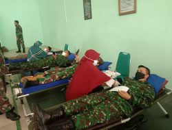 Jelang HUT TNI ke-76, Anggota Kodim Kuningan Ikuti Donor Darah