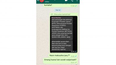 Dugaan Chat Gagalkan Kunjungan Jokowi Ke Husnul Khotimah Mencuat Di Medsos