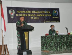 Tim Sintelad Berikan Sosialisasi Inteltek Kepada Aparat Intelijen Korem 063/SGJ