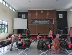 Peringati Hari Juang Kartika TNI AD, Personel TNI dan PNS Kodim 0615/Kuningan Donorkan Darah