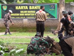 HUT Infanteri ke-73, Kodim 0615/Kuningan Gelar Karya Bakti di Lapangan Tembak