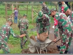 Karya Bakti TNI Kodim Kuningan Menyasar ke Pembangunan Jalan di Desa Pamijahan