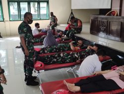 Siliwangi Peduli, Puluhan Prajurit TNI Kodim Kuningan Donorkan Darah