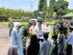 Kolaborasi PT Fashion Stitch Joshua (FSJ) dengan Kodim Kuningan Kasihi Anak Yatim