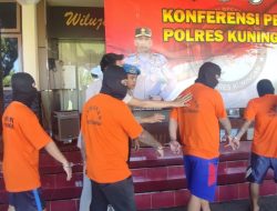 5 Tersangka Kasus Narkoba Digelandang ke Polres Kuningan