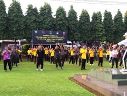 Eratkan Kebersamaan Jelang Pemilu 2024, Kodim Kuningan Gelar Senam Bersama Forkopimda