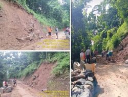 Cuaca Ekstrim, Akses Jalan Tertutup Tanah Longsoran