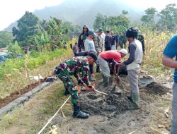 Pembuatan Saluran Irigasi TMMD ke-125 Diatasi dengan Sistem Kerja Terogranisasi