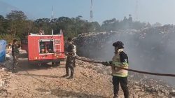 Kebakaran TPA Ciniru Meluas 3 Hektare, Kodim dan Yonif TP 839/SA Turunkan Kendaraan Bantu Pemadaman