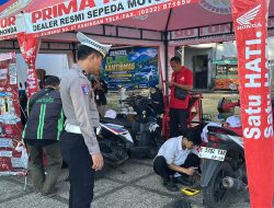 Polres Kuningan Beri Servis Gratis 70 Ojol, Perkuat Sinergi dan Edukasi Keselamatan Berkendara